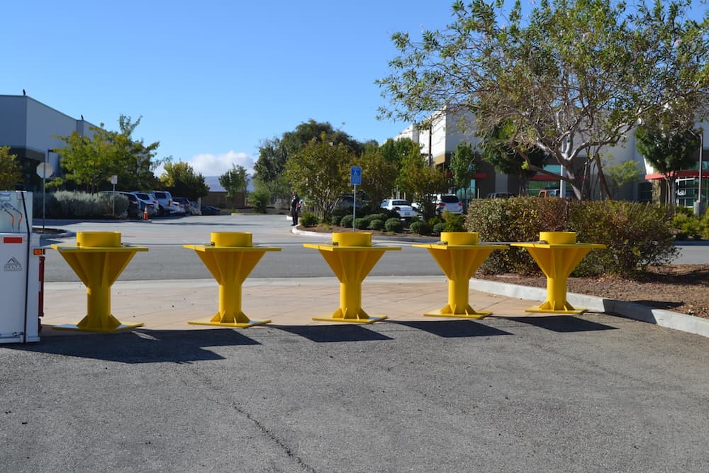 Portable perimeter security bollards are ideal for events that need temporary perimeter security.