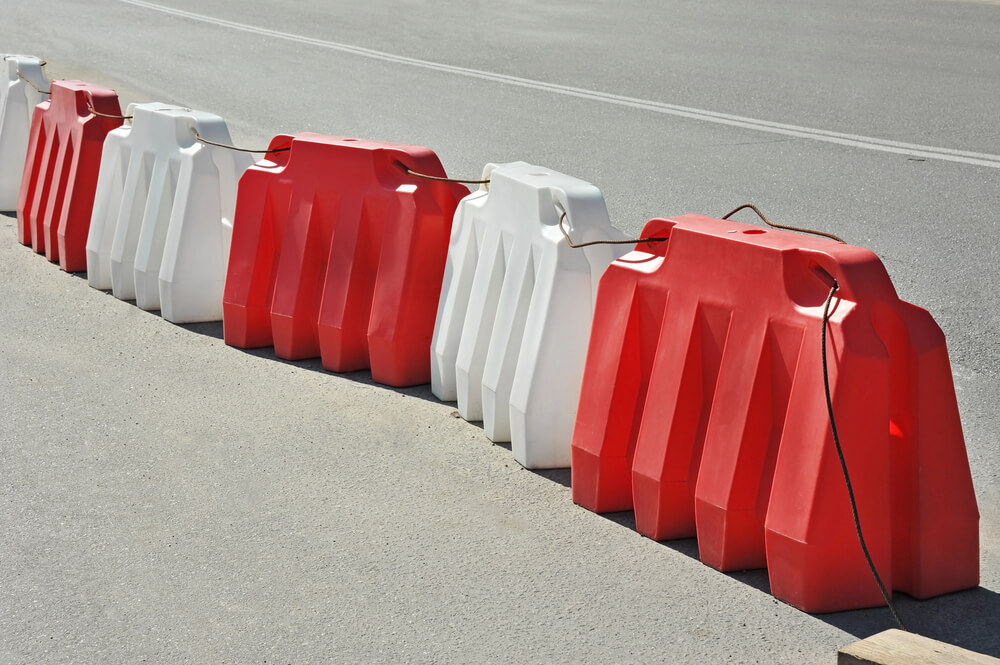 What are portable bollards in construction?